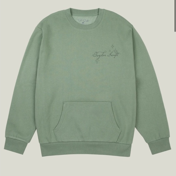 NEW Taylor Swift Debut Kanga Pocket Green Crewneck